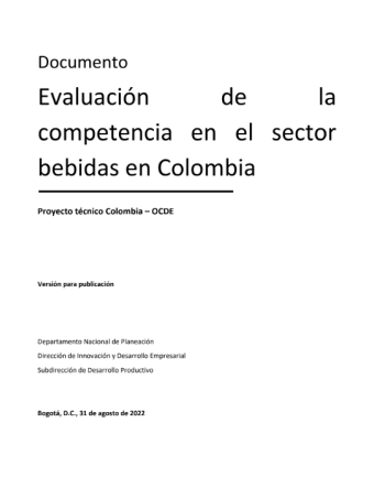 Portada del estudio: Evaluación de la competencia en el sector bebidas en Colombia