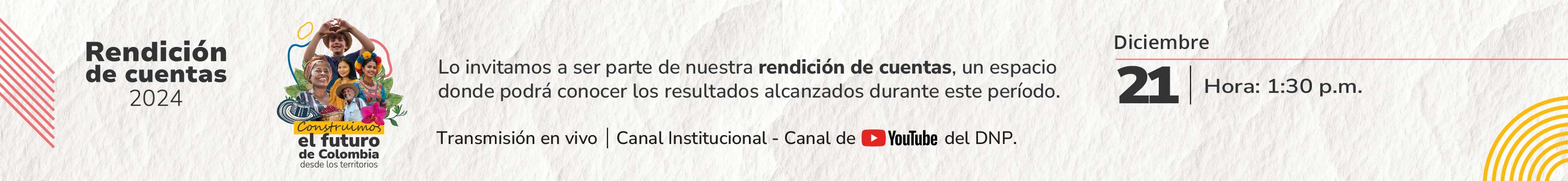 Lo invitamos a la rendición de cuentas del DNP -Transmisisón en vivo